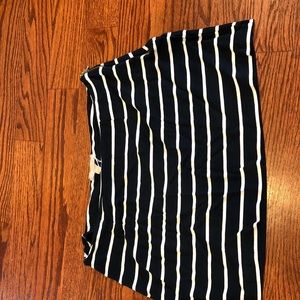 Banana republic navy and white striped mini skirt